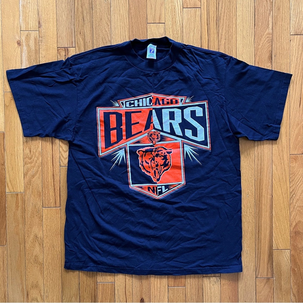 VTG Logo 7 Chicago Bears Shirt 90s Y2K NFL Graphic Print Football Logo Spellout